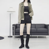 biker suede jumper