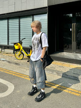 Blue low vintage half pants 1C