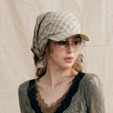 Check Scarf Sun Visor Cap