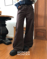 [MADE] Inku Color-block Pocket Cargo Wide Long Pants