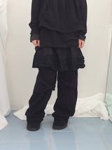 Double ribbon knee-point pants