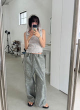 RIPSTOP FLOWER WIDE PANTS