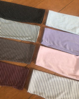 ベルコボートネックストライプシャーリング7スリーブTシャツ