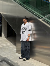バックルカーゴデニムパンツ
