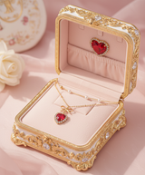 レッドハートプリンセスレイヤードネックレス