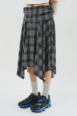 (W) Hippie Checked Skirt