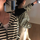 【BELLIDE MADE】ワッフルストライプジップアップパーカー