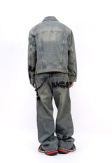 BBD Graffiti Metal Logo Denim Jacket (Rusty Blue)