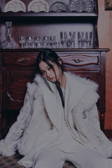 CARRIE HOODED MUFFLER ivory