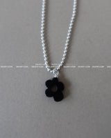 Flower pendant military string necklace