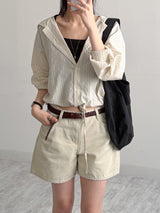 Melon Stripe Hood Shirt