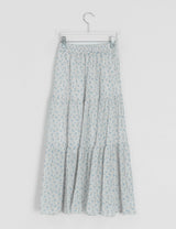 Honil Flower Shirring Banding Long Skirt