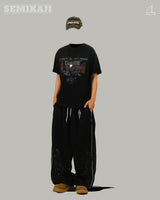 LU グラデーション ヴィンテージ プリンティング ハーフスリーブ Tシャツ