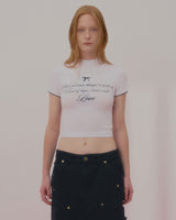 ラブレースクロップTシャツ-WHITE