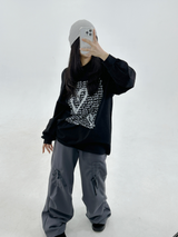 (LOVELY + HIP♥)レタリング長袖Tシャツ - 2カラー