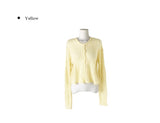 Gron Soft Scratch Wool See-Through Knit Cardigan
