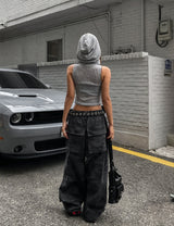 リオカモフラージュダメージバックポケットバルーンパンツ