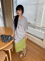 Tecto Summer Frill Banding Midi Skirt