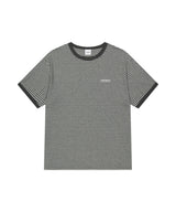 ベーシックロゴストライプリンガーTシャツ