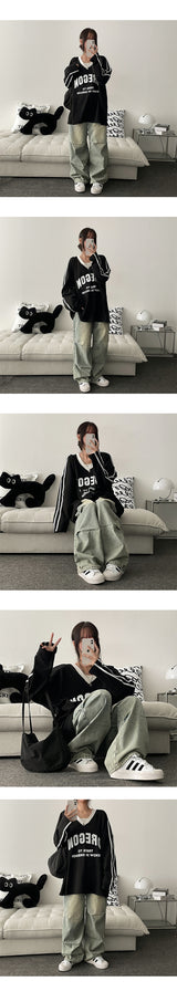 [Basic, Long/S~XL]ホリゾンタルピンタックワイドパンツ