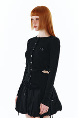 BELT-STRAP CARDIGAN BLACK