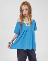 エンボス オフショルダー Tシャツ