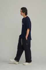Crew neck s/s waffle tee/deep-navy