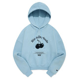 CHERRY ARCH LOGO CROP HOODIE [SKY]