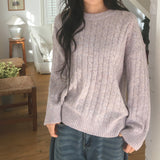 [Wool 20🧶] リヘルケーブルツウィステッドラウンドニットウェア