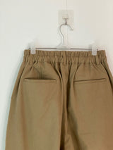 Cotton wide banding balloon pants 3C