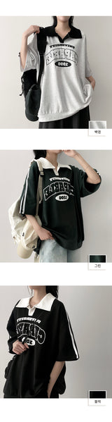 テニーラインカラーショートスリーブTシャツ