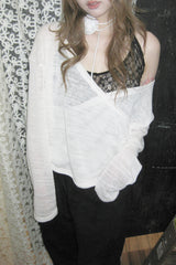 Off-Shoulder Loose-Neck Hoodie