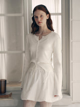 RIBBON BALLOON SKIRT WHITE