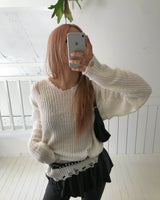 ダメージVニット