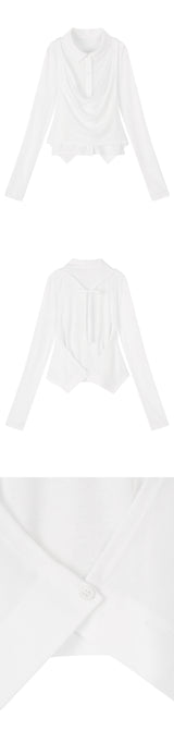 [mnem] カウルビスチェシャツセット (white)