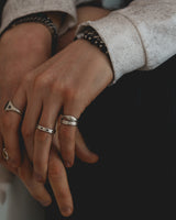 Clover simple rail ring BK (925 silver)