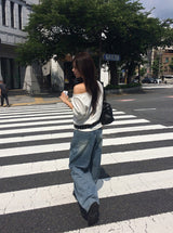 Formyu Damage Denim Washing Wide Pants