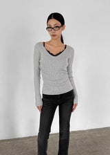 [MADE] Dearly V-Neck Ribbed Knit
