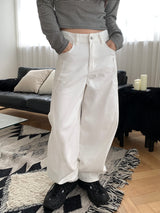 Cotton wide curved pants(4color)