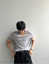 アイステンセルVネック半袖ニット