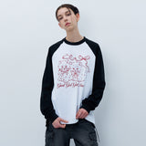 RIBBON CATS CROP LONG SLEEVE-BLACK