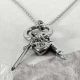 ss-Multi P circle keyring necklace_silver