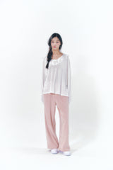 Velvet Lace Track Pants Pink
