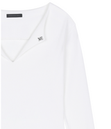 [mnem] split metal collar tee (white)