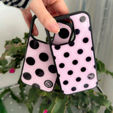 L ドット. (pinkblack) グラスバンパーiPhoneケース