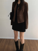 Rust Low-Rise Mini Skirt (2 colors)