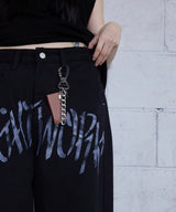 N.W Graffiti Wide Pants_Black
