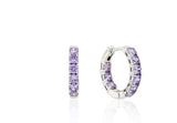 26SS★ Essence Silver (W) Tennis One-Touch Earrings M Purple