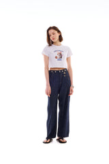 RABBIT CAT CROP T-SHIRT