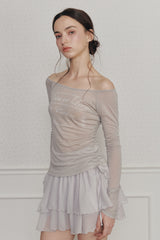 MAGNOLIA FRILL SKIRT grey